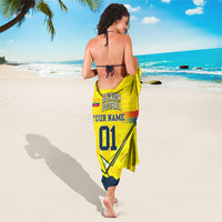 Personalized Ecuador Football Sarong Dynamic Line Soccer Graphic Flag Colors