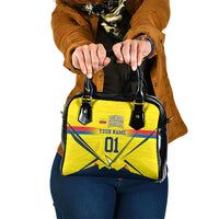 Personalized Ecuador Football Shoulder Handbag Dynamic Line Soccer Graphic Flag Colors