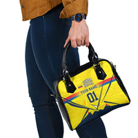 Personalized Ecuador Football Shoulder Handbag Dynamic Line Soccer Graphic Flag Colors