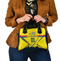 Personalized Ecuador Football Shoulder Handbag Dynamic Line Soccer Graphic Flag Colors