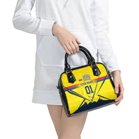 Personalized Ecuador Football Shoulder Handbag Dynamic Line Soccer Graphic Flag Colors