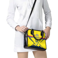 Personalized Ecuador Football Shoulder Handbag Dynamic Line Soccer Graphic Flag Colors