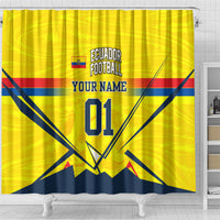 Personalized Ecuador Football Shower Curtain Dynamic Line Soccer Graphic Flag Colors
