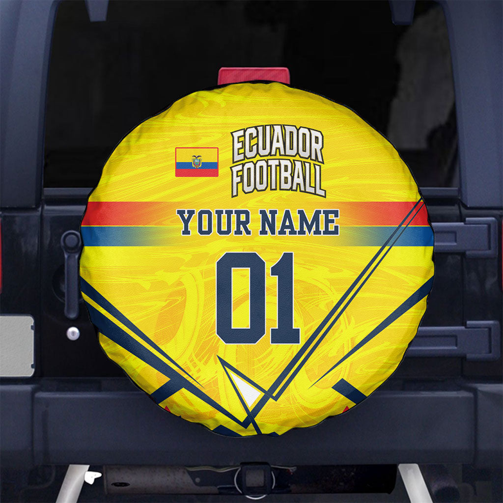 Personalized Ecuador Football Spare Tire Cover Dynamic Line Soccer Graphic Flag Colors