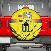 Personalized Ecuador Football Spare Tire Cover Dynamic Line Soccer Graphic Flag Colors