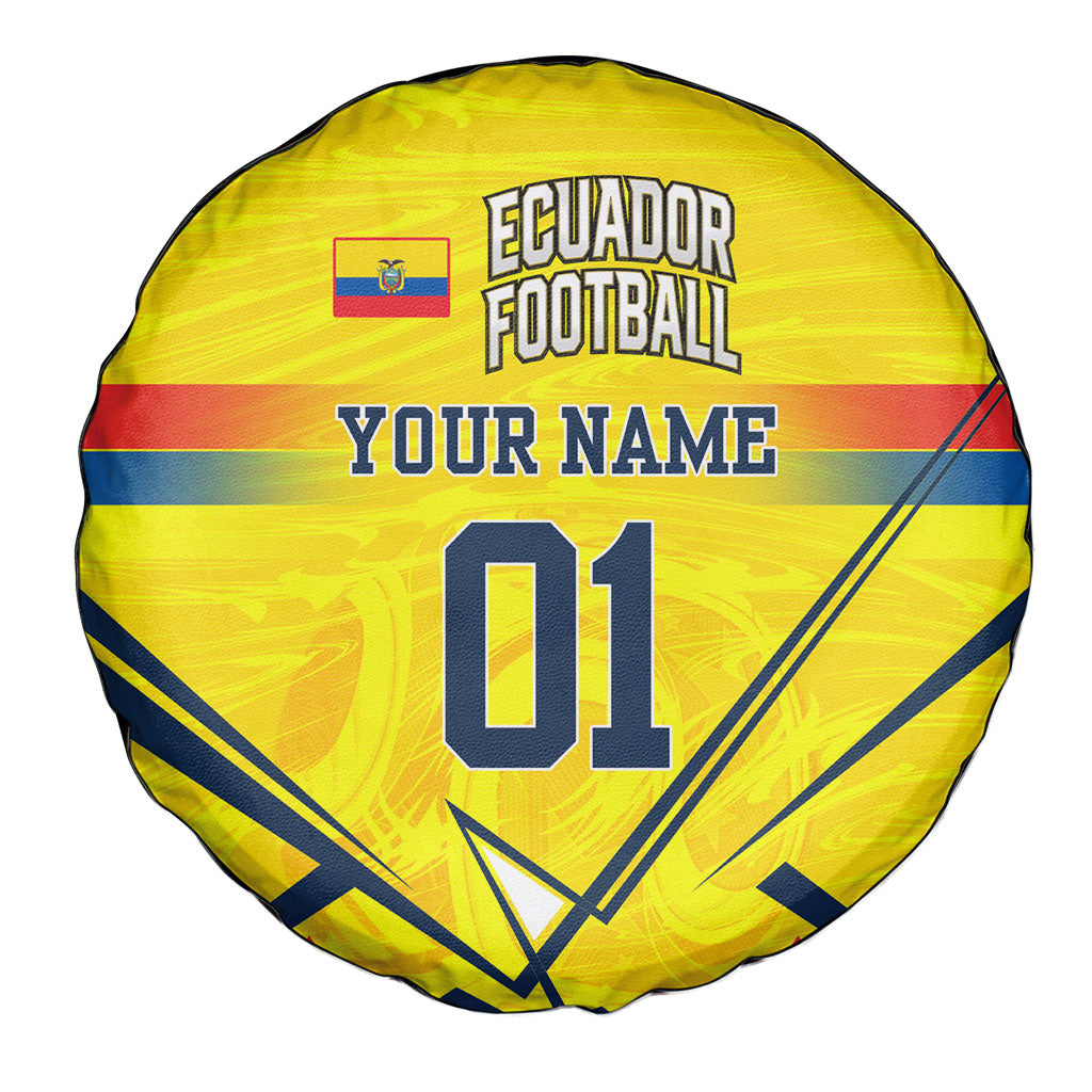 Personalized Ecuador Football Spare Tire Cover Dynamic Line Soccer Graphic Flag Colors