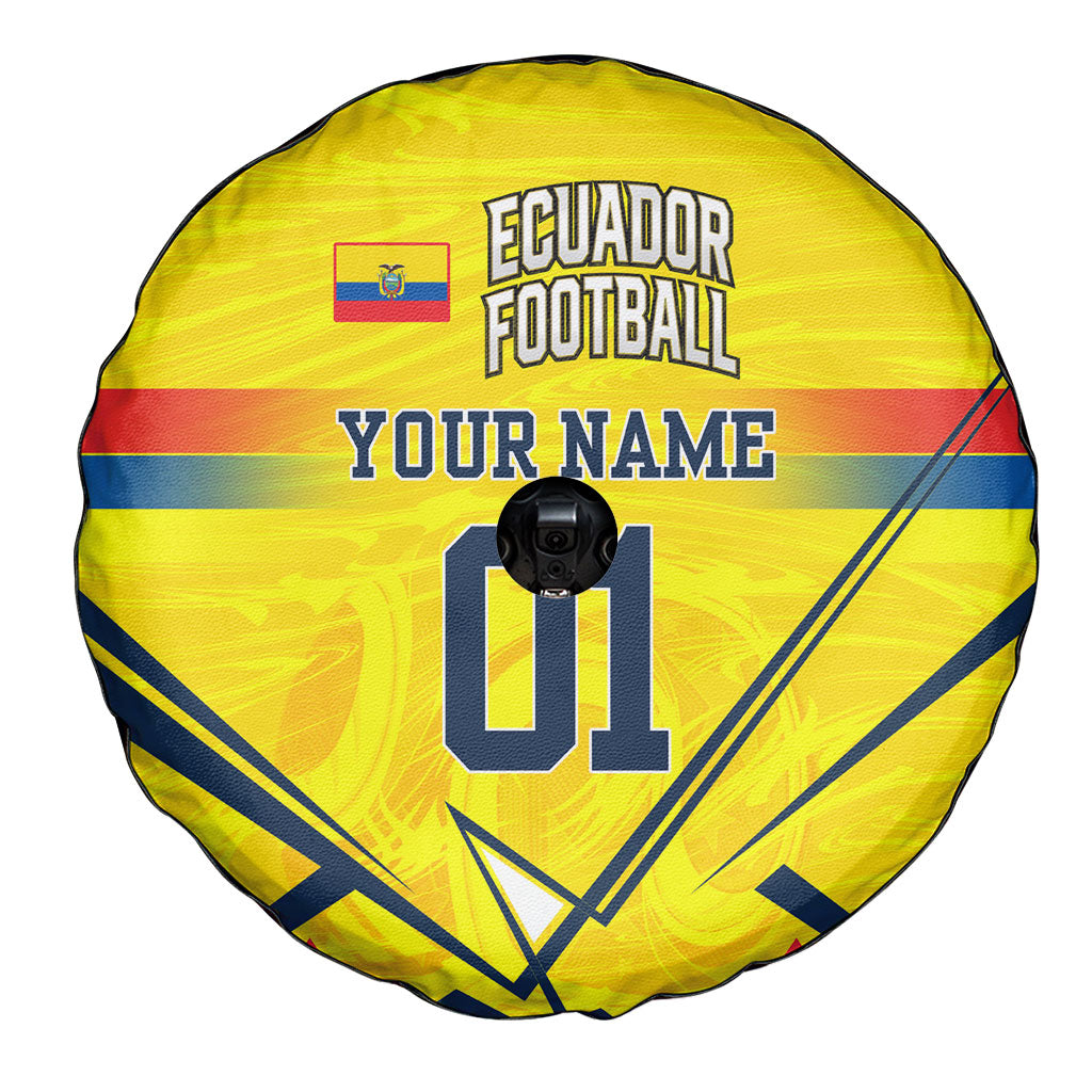 Personalized Ecuador Football Spare Tire Cover Dynamic Line Soccer Graphic Flag Colors