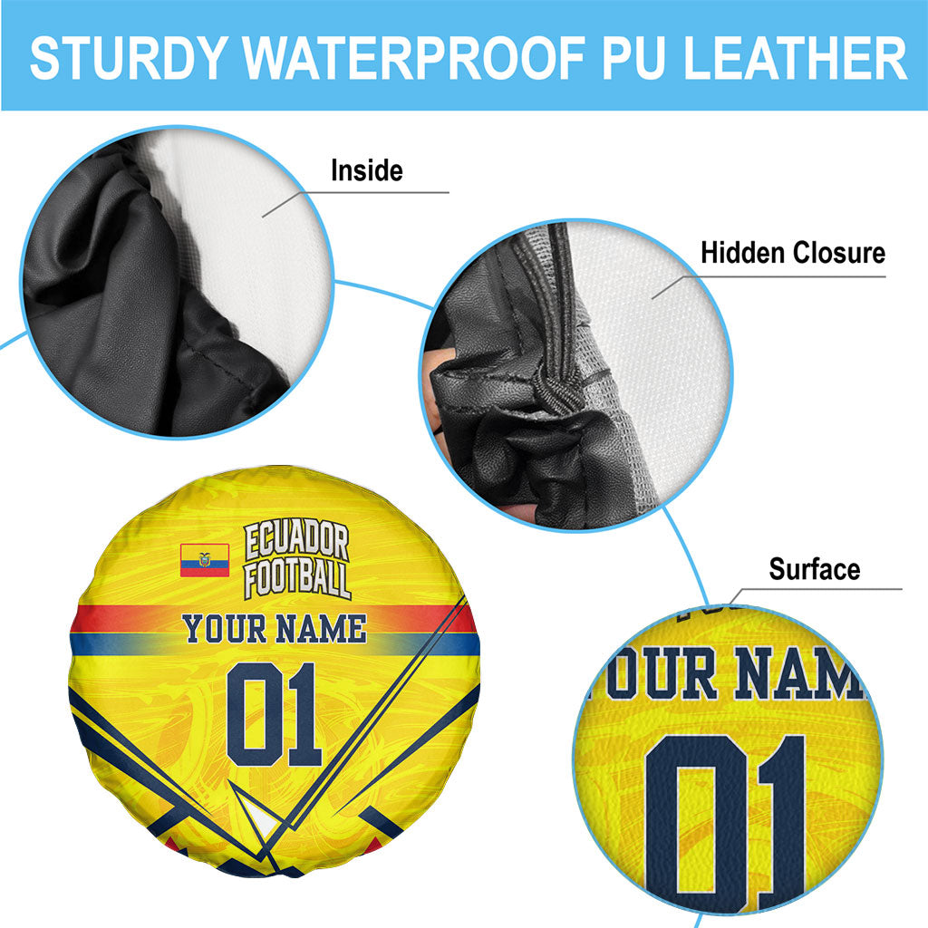 Personalized Ecuador Football Spare Tire Cover Dynamic Line Soccer Graphic Flag Colors
