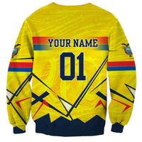 Personalized Ecuador Football Sweatshirt Dynamic Line Soccer Graphic Flag Colors