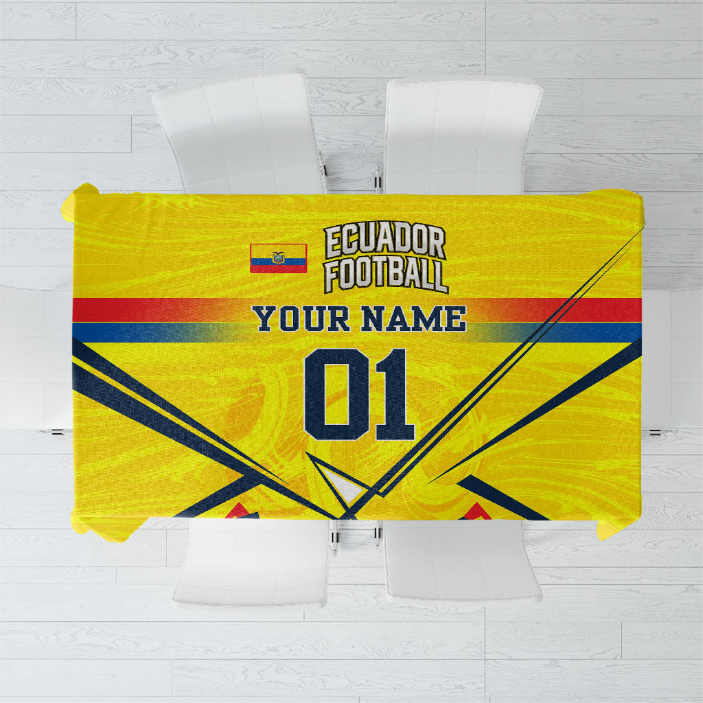 Personalized Ecuador Football Tablecloth Dynamic Line Soccer Graphic Flag Colors