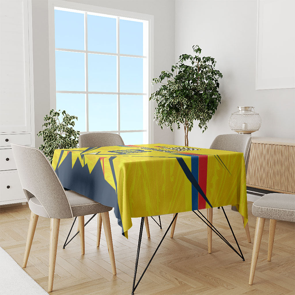 Personalized Ecuador Football Tablecloth Dynamic Line Soccer Graphic Flag Colors