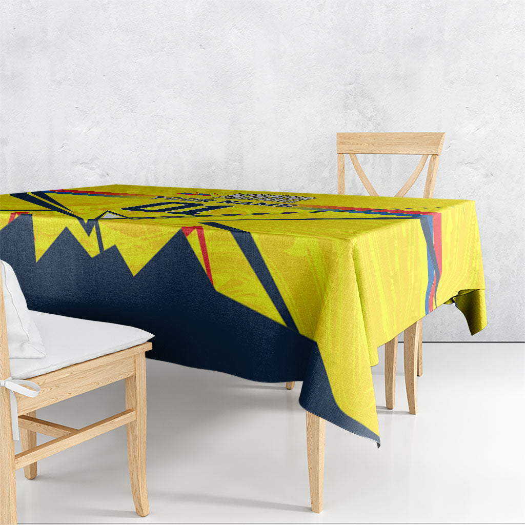 Personalized Ecuador Football Tablecloth Dynamic Line Soccer Graphic Flag Colors