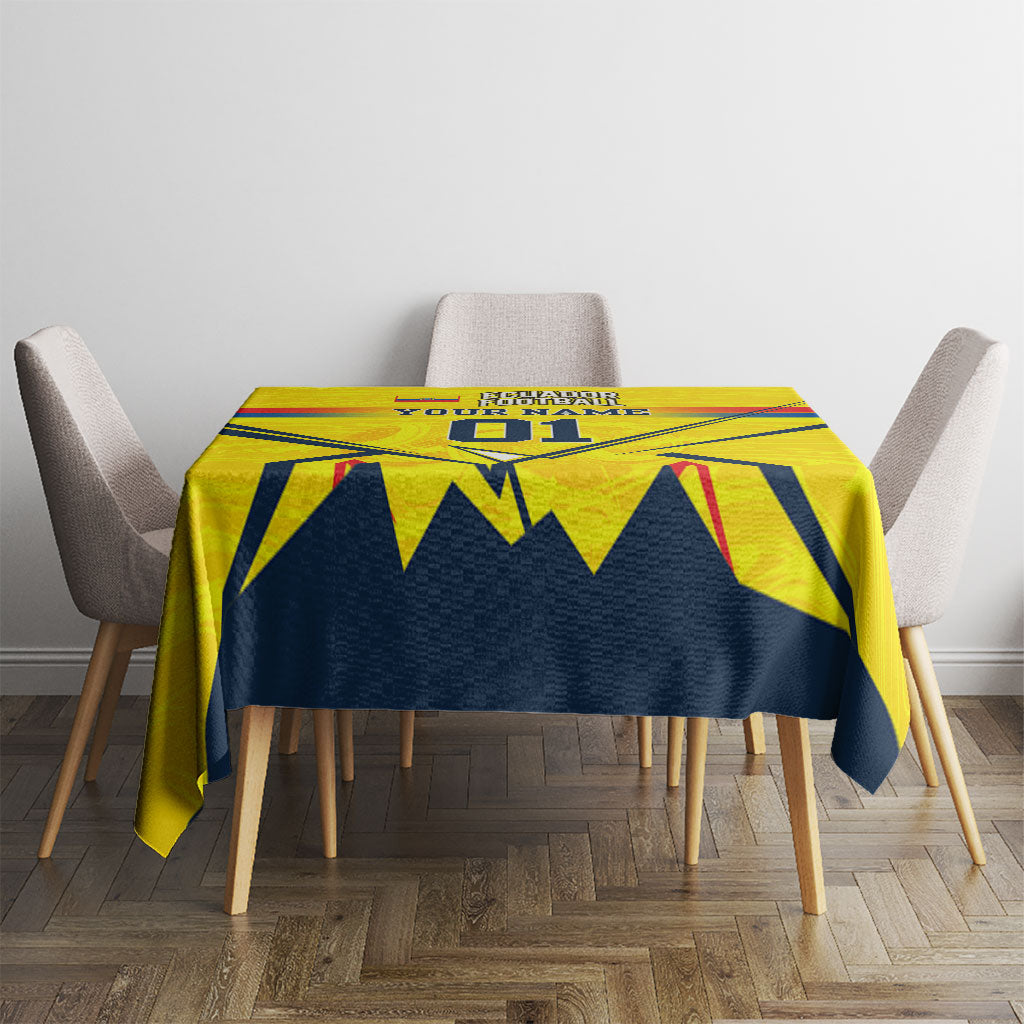Personalized Ecuador Football Tablecloth Dynamic Line Soccer Graphic Flag Colors