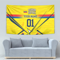 Personalized Ecuador Football Tapestry Dynamic Line Soccer Graphic Flag Colors