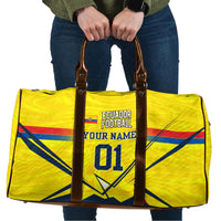 Personalized Ecuador Football Travel Bag Dynamic Line Soccer Graphic Flag Colors