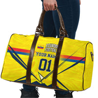Personalized Ecuador Football Travel Bag Dynamic Line Soccer Graphic Flag Colors