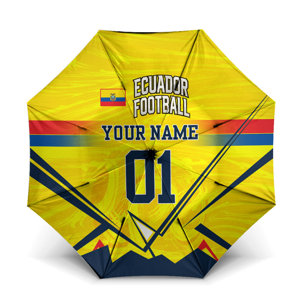 Personalized Ecuador Football Umbrella Dynamic Line Soccer Graphic Flag Colors