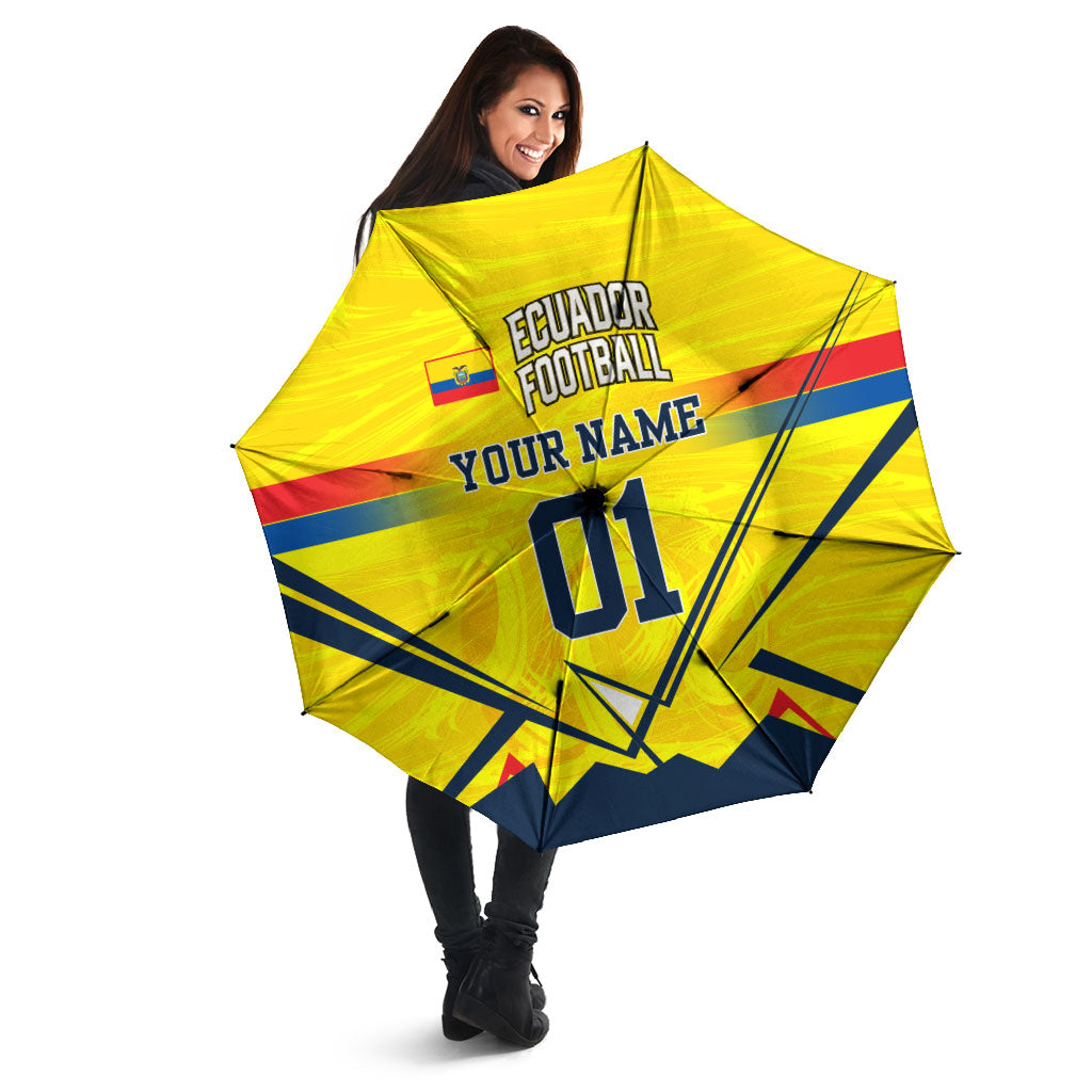 Personalized Ecuador Football Umbrella Dynamic Line Soccer Graphic Flag Colors