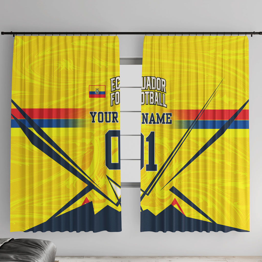 Personalized Ecuador Football Window Curtain Dynamic Line Soccer Graphic Flag Colors