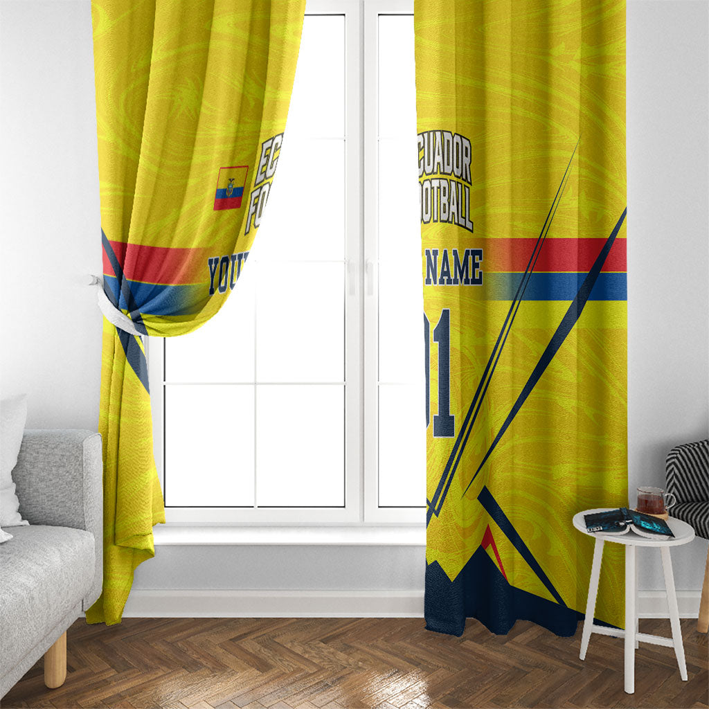 Personalized Ecuador Football Window Curtain Dynamic Line Soccer Graphic Flag Colors