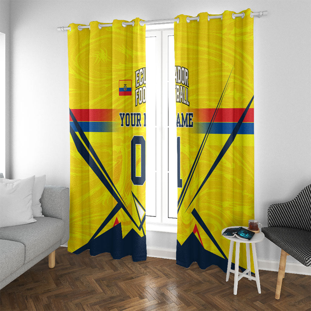 Personalized Ecuador Football Window Curtain Dynamic Line Soccer Graphic Flag Colors