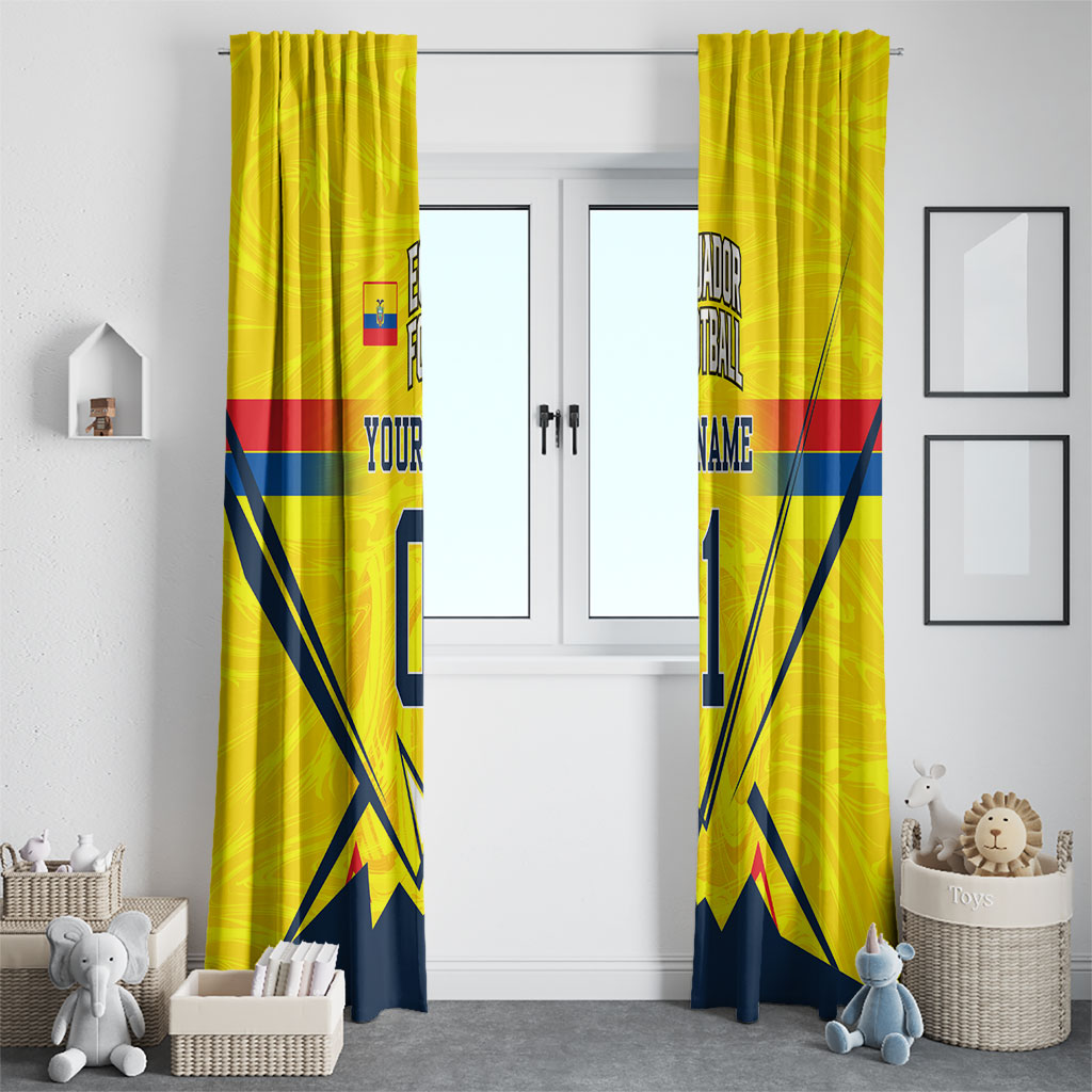 Personalized Ecuador Football Window Curtain Dynamic Line Soccer Graphic Flag Colors