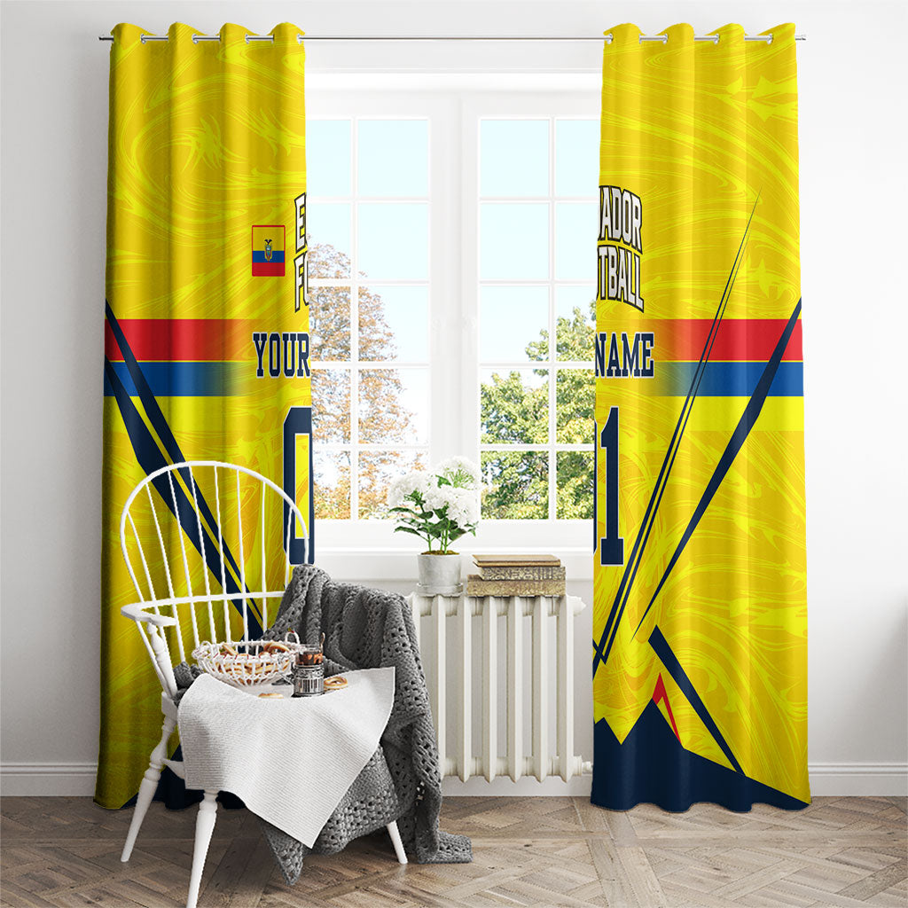 Personalized Ecuador Football Window Curtain Dynamic Line Soccer Graphic Flag Colors
