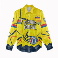 Personalized Ecuador Football Women Casual Shirt Dynamic Line Soccer Graphic Flag Colors