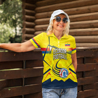 Personalized Ecuador Football Women Polo Shirt Dynamic Line Soccer Graphic Flag Colors