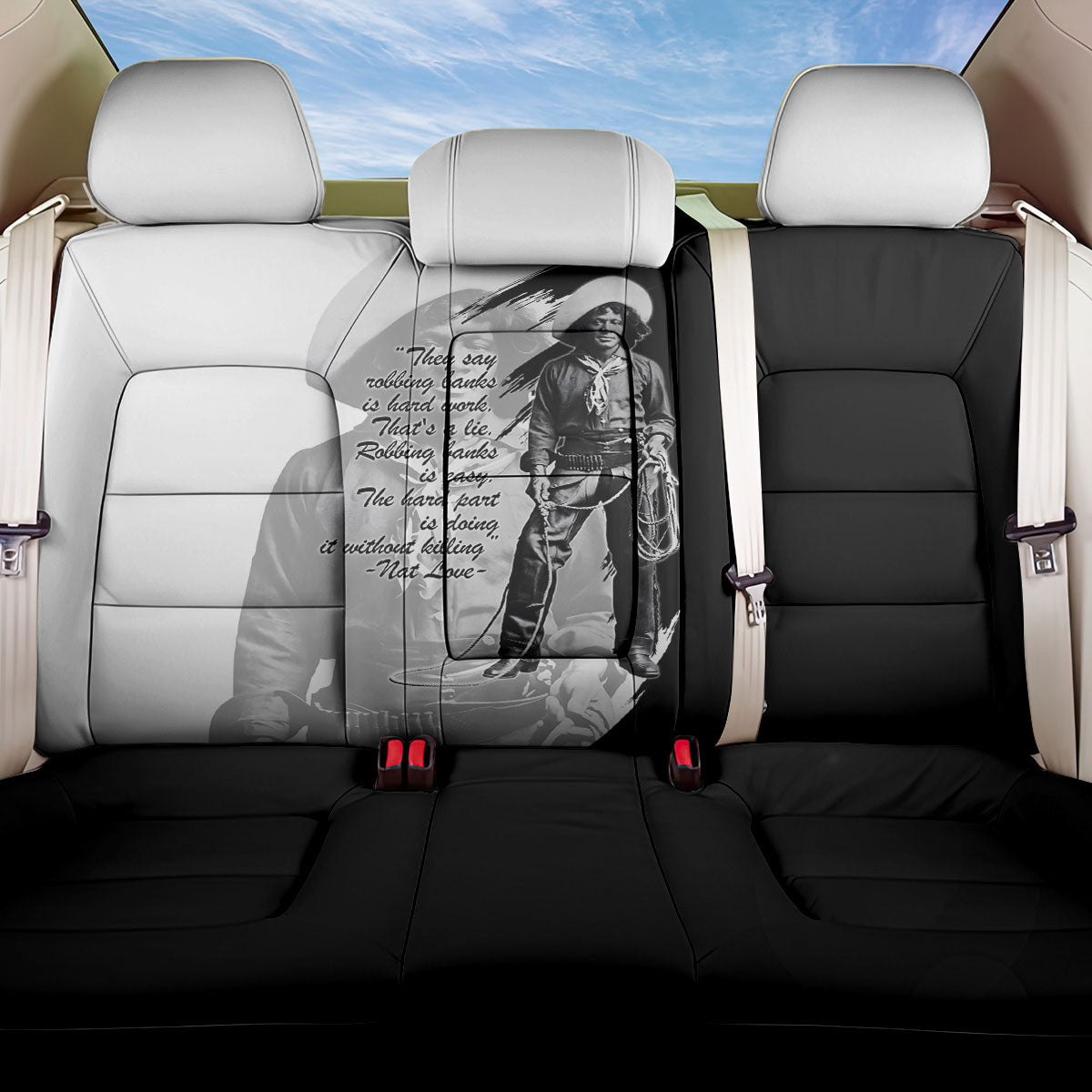 Nat Love Back Car Seat Cover Deadwood Dick Legendary Black Cowboy - Famous Outlaw Quote