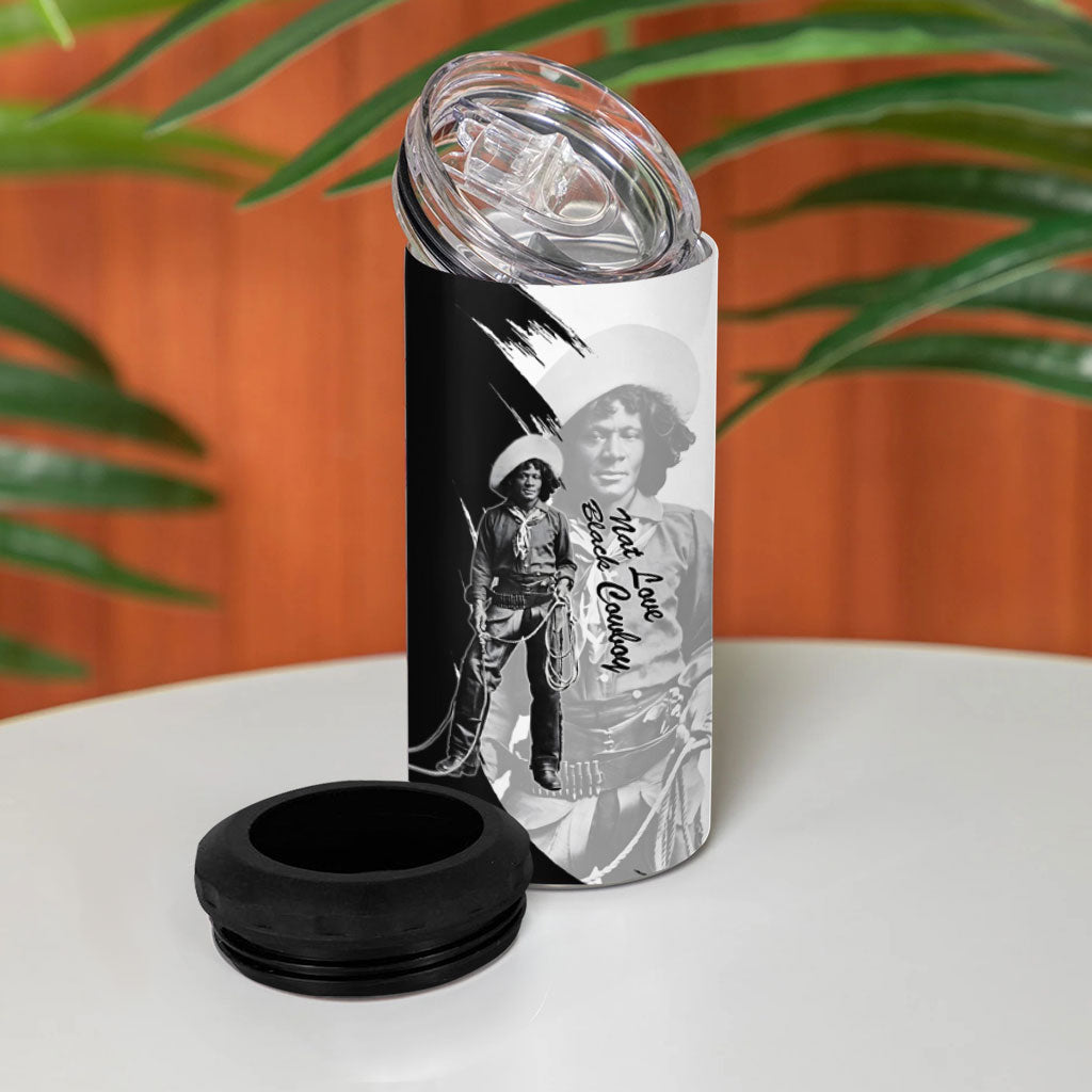 Nat Love 4 in 1 Can Cooler Tumbler Deadwood Dick Legendary Black Cowboy - Famous Outlaw Quote