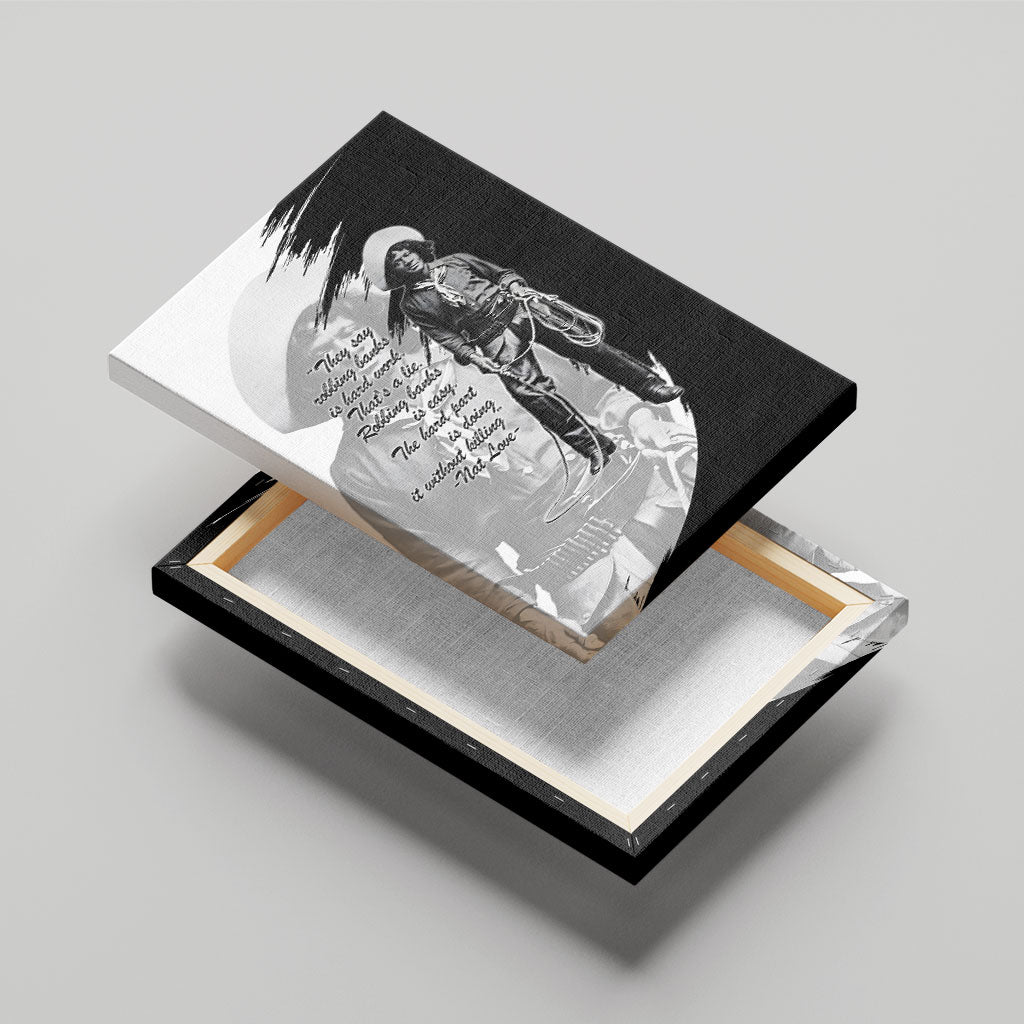 Nat Love Canvas Wall Art Deadwood Dick Legendary Black Cowboy - Famous Outlaw Quote