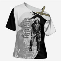 Nat Love Cross Shoulder Shirt Deadwood Dick Legendary Black Cowboy - Famous Outlaw Quote