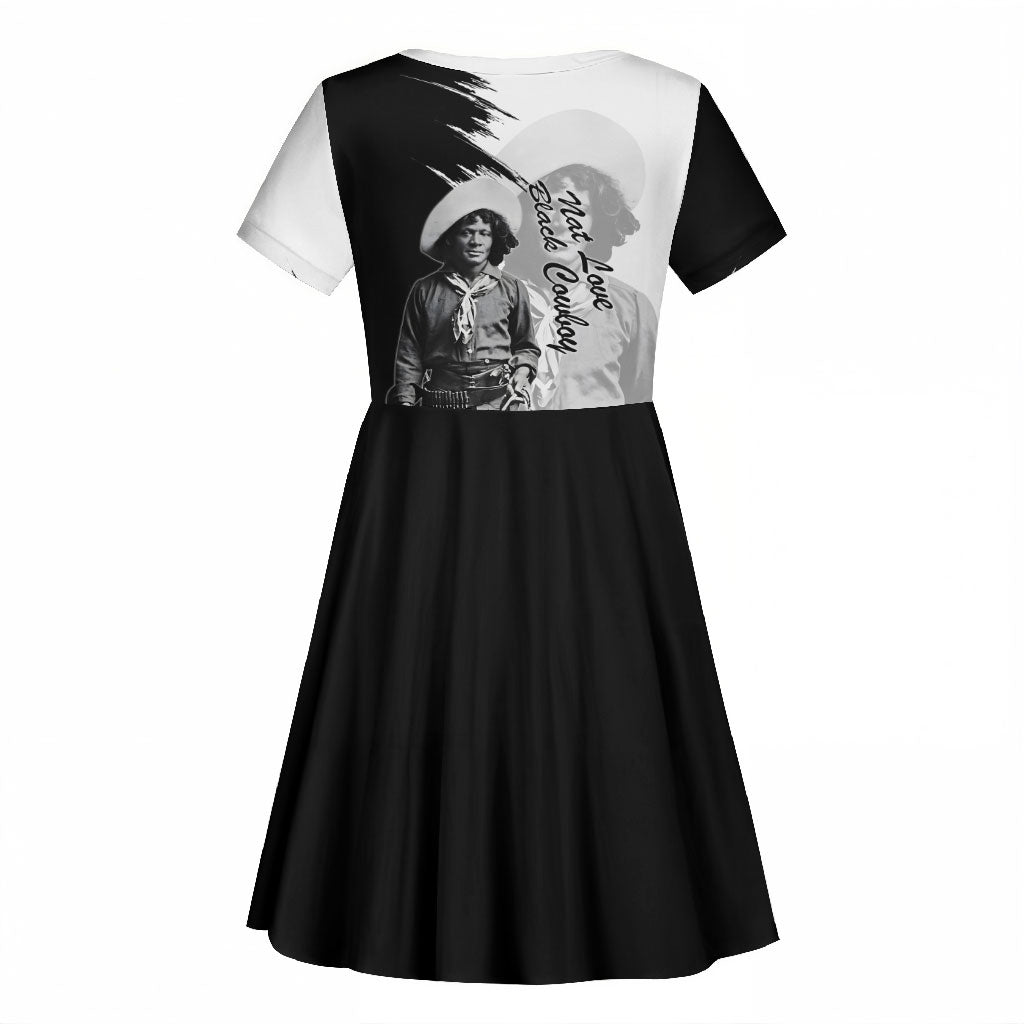 Nat Love Kid Short Sleeve Dress Deadwood Dick Legendary Black Cowboy - Famous Outlaw Quote