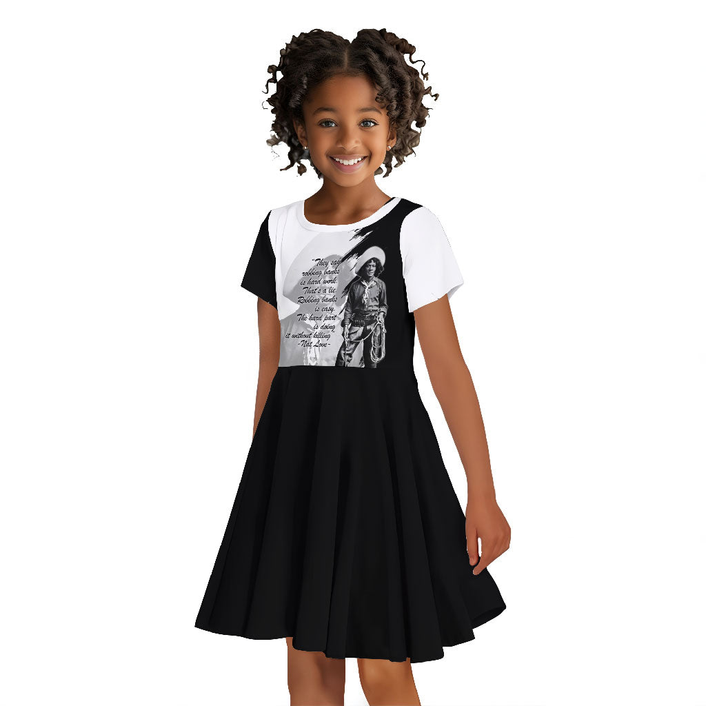 Nat Love Kid Short Sleeve Dress Deadwood Dick Legendary Black Cowboy - Famous Outlaw Quote