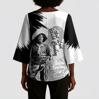 Nat Love Kimono Sleeve Blouse Deadwood Dick Legendary Black Cowboy - Famous Outlaw Quote