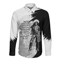 Nat Love Long Sleeve Button Shirt Deadwood Dick Legendary Black Cowboy - Famous Outlaw Quote