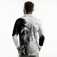 Nat Love Long Sleeve Polo Shirt Deadwood Dick Legendary Black Cowboy - Famous Outlaw Quote