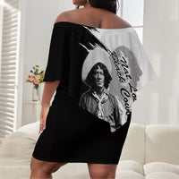 Nat Love Off Shoulder Short Dress Deadwood Dick Legendary Black Cowboy - Famous Outlaw Quote