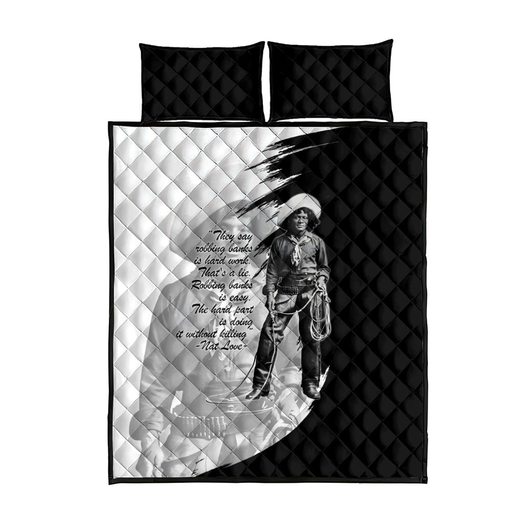 Nat Love Quilt Bed Set Deadwood Dick Legendary Black Cowboy - Famous Outlaw Quote