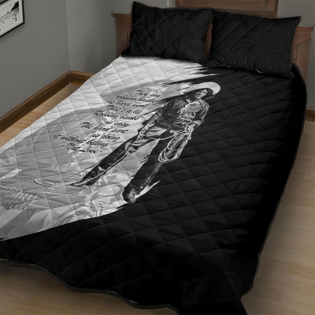 Nat Love Quilt Bed Set Deadwood Dick Legendary Black Cowboy - Famous Outlaw Quote