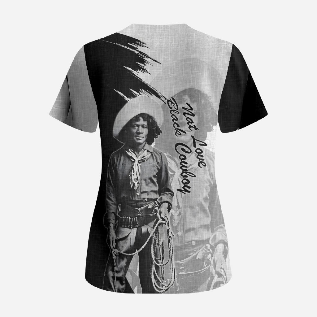Nat Love Scrub Top Deadwood Dick Legendary Black Cowboy - Famous Outlaw Quote