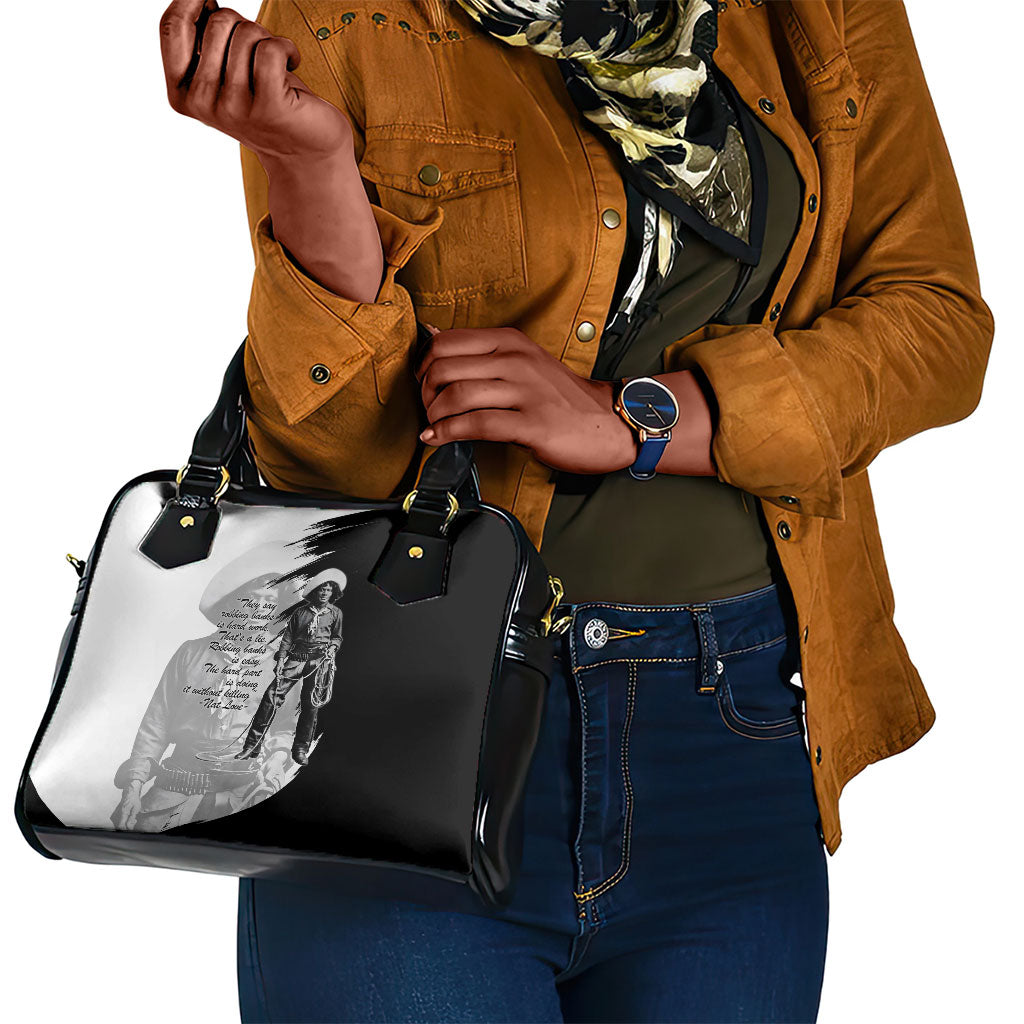 Nat Love Shoulder Handbag Deadwood Dick Legendary Black Cowboy - Famous Outlaw Quote