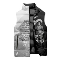 Nat Love Sleeveless Puffer Jacket Deadwood Dick Legendary Black Cowboy - Famous Outlaw Quote