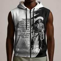Nat Love Sleeveless Zip Hoodie Deadwood Dick Legendary Black Cowboy - Famous Outlaw Quote