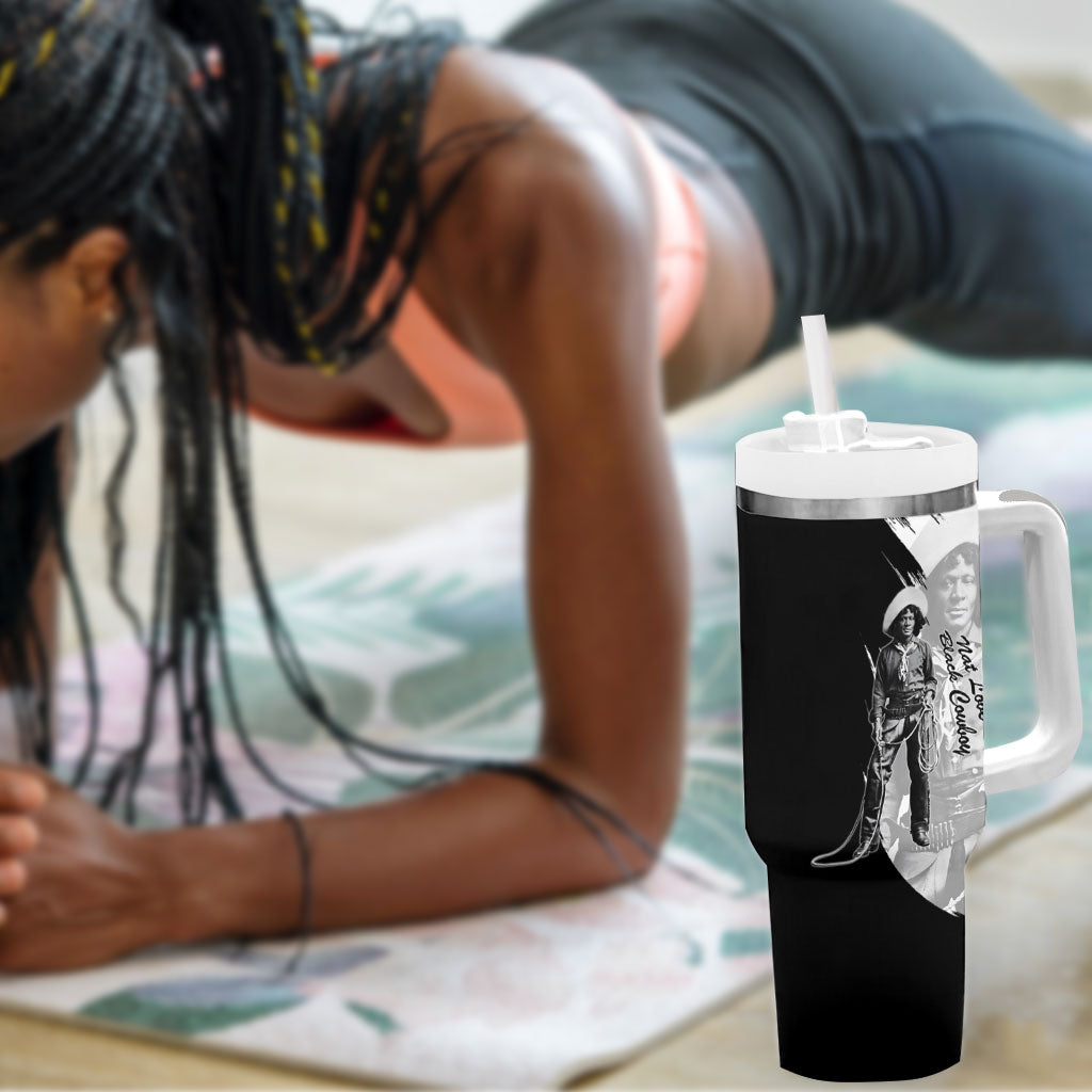 Nat Love Tumbler With Handle Deadwood Dick Legendary Black Cowboy - Famous Outlaw Quote