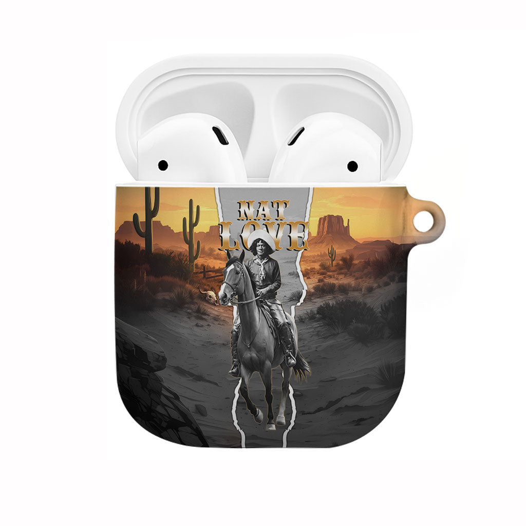 Nat Love Deadwood Dick Legendary Black Cowboy AirPods Case Western Frontier Style With Native Southwest Pattern