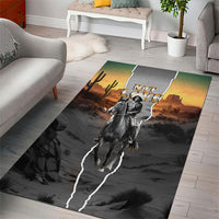 Nat Love Deadwood Dick Legendary Black Cowboy Area Rug Western Frontier Style With Native Southwest Pattern