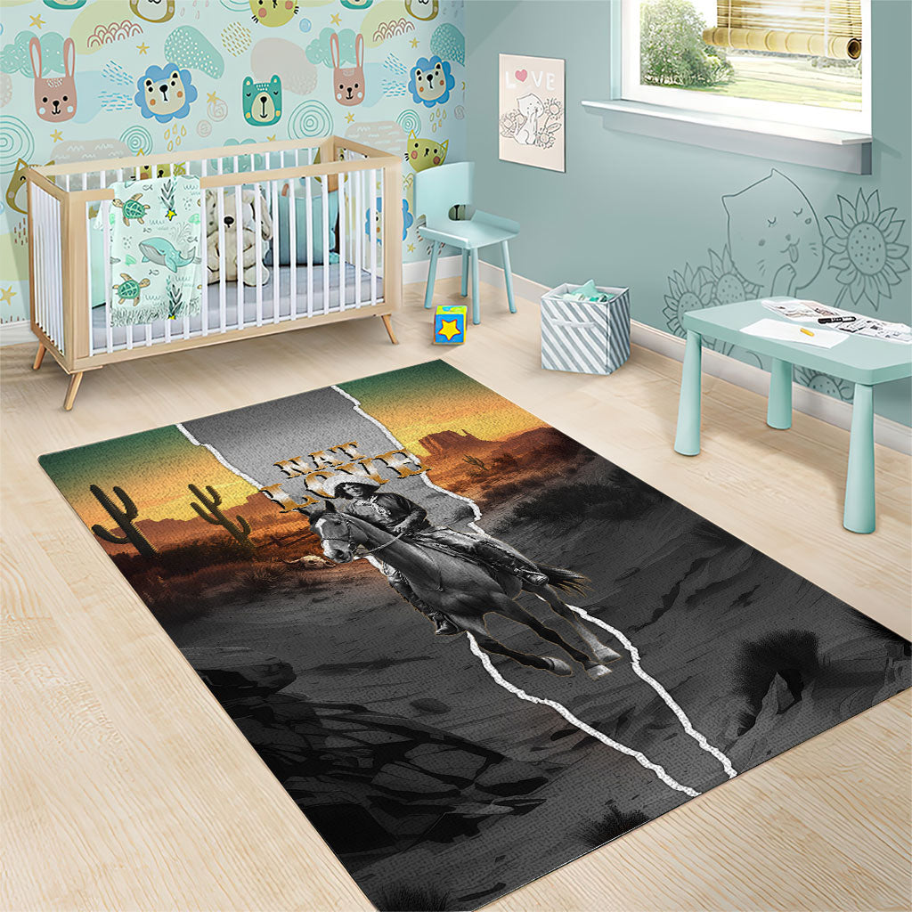 Nat Love Deadwood Dick Legendary Black Cowboy Area Rug Western Frontier Style With Native Southwest Pattern