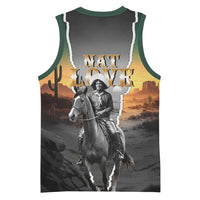 Nat Love Deadwood Dick Legendary Black Cowboy Basketball Jersey Western Frontier Style With Native Southwest Pattern